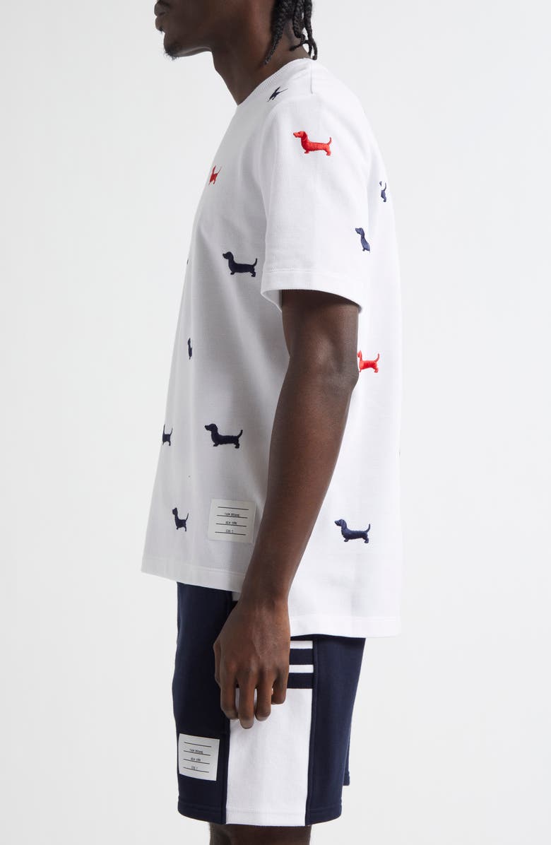 Thom Browne Hector Embroidered Cotton Piqué T-Shirt, Alternate, color,