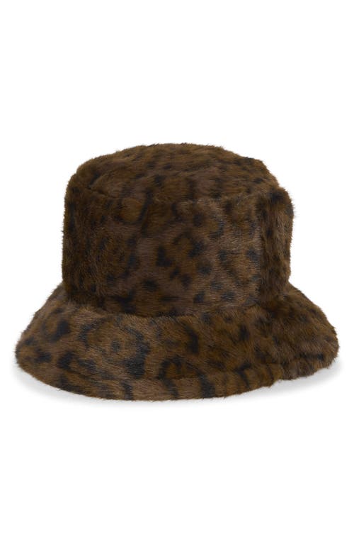 Bp. Faux Fur Bucket Hat In Brown
