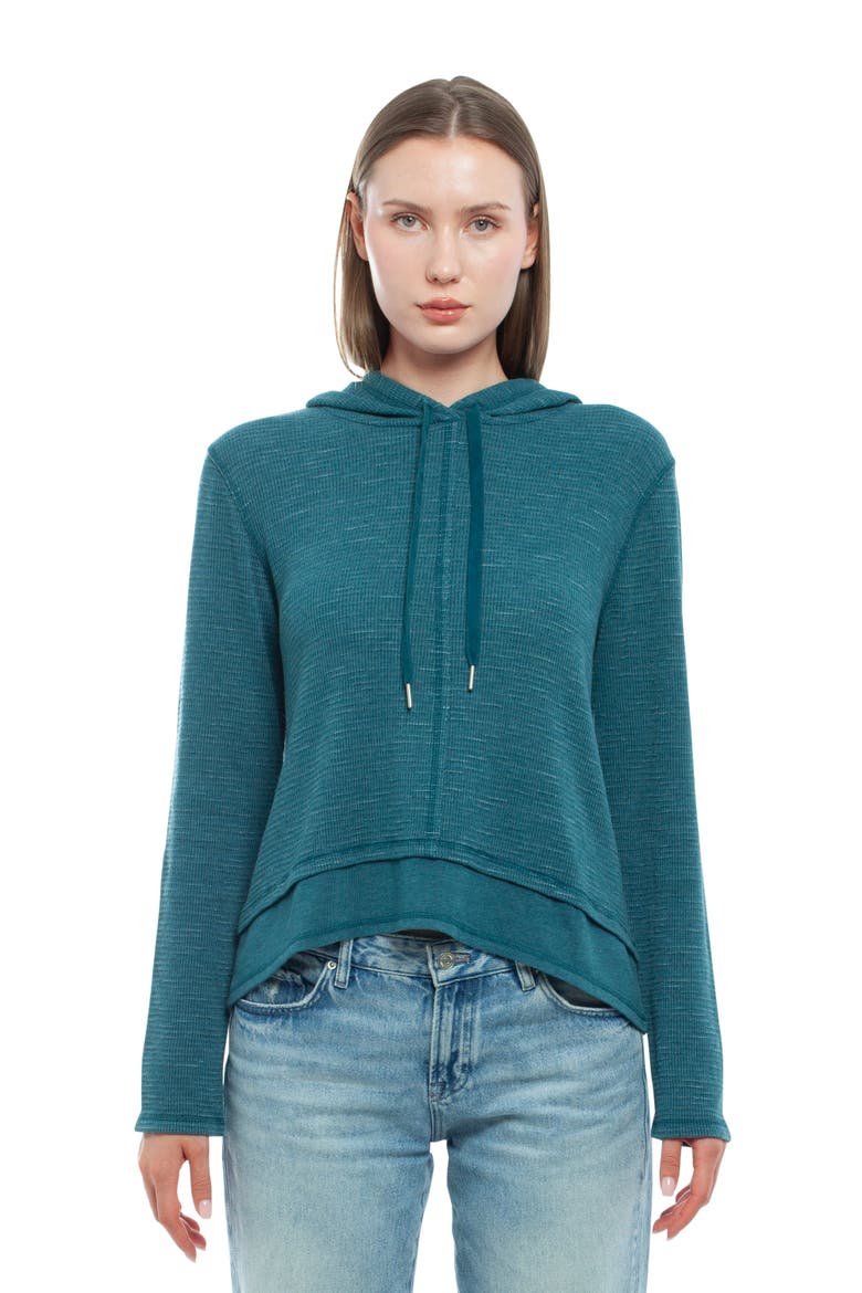 Long Sleeve Double Peplum Hoodie, Main, color, Legion Blue