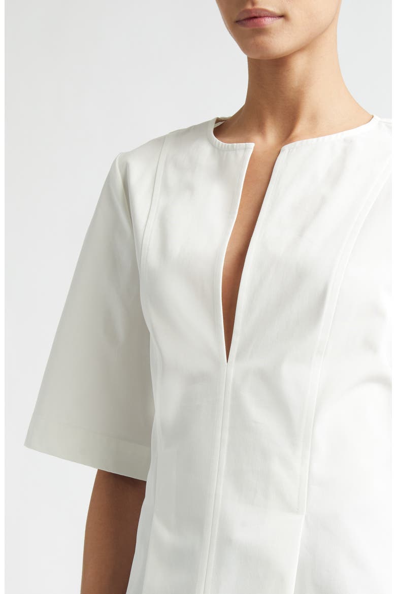 Tailored Cotton Tunic Top, Alternate, color, WHITE