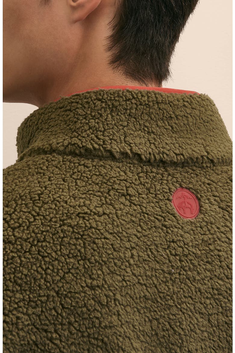 Teddy Fleece Zip Jacket, Alternate, color, GREEN BROWN HTR
