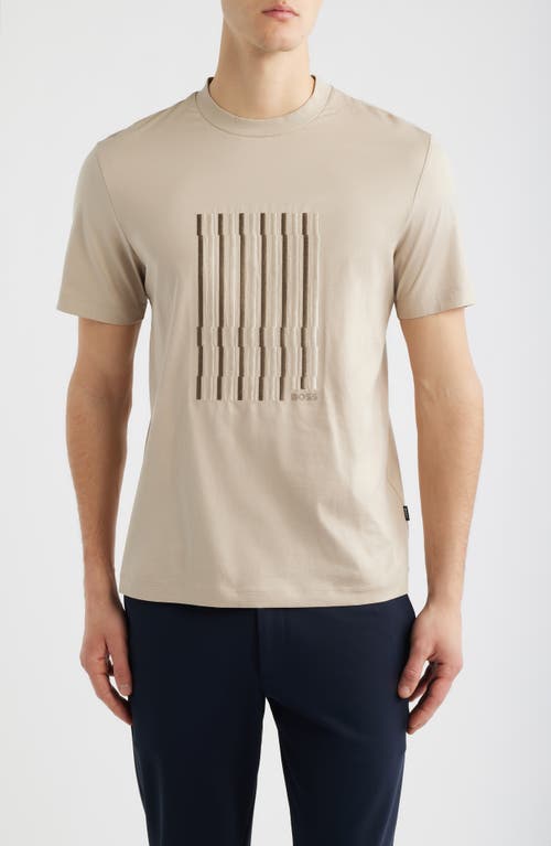 Hugo Boss Boss Thompson Cotton Graphic T-shirt In Brown