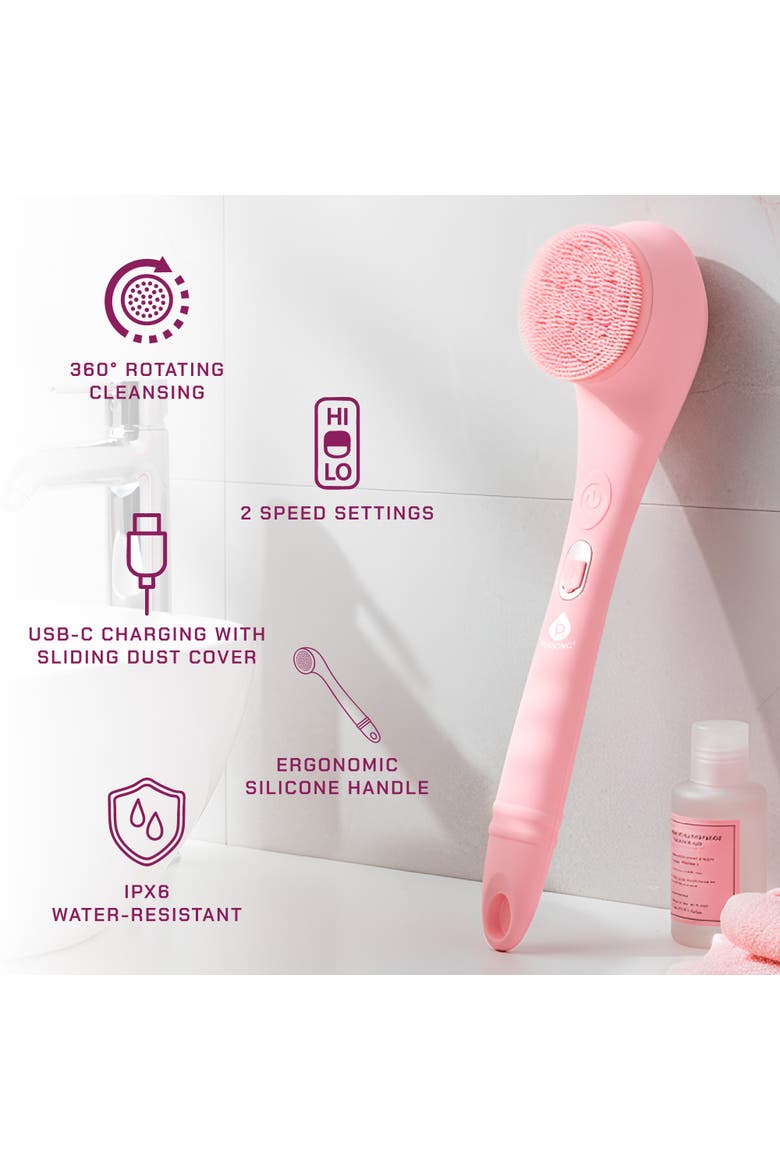 Waterproof Silicone Bath Brush, Alternate, color, Pink