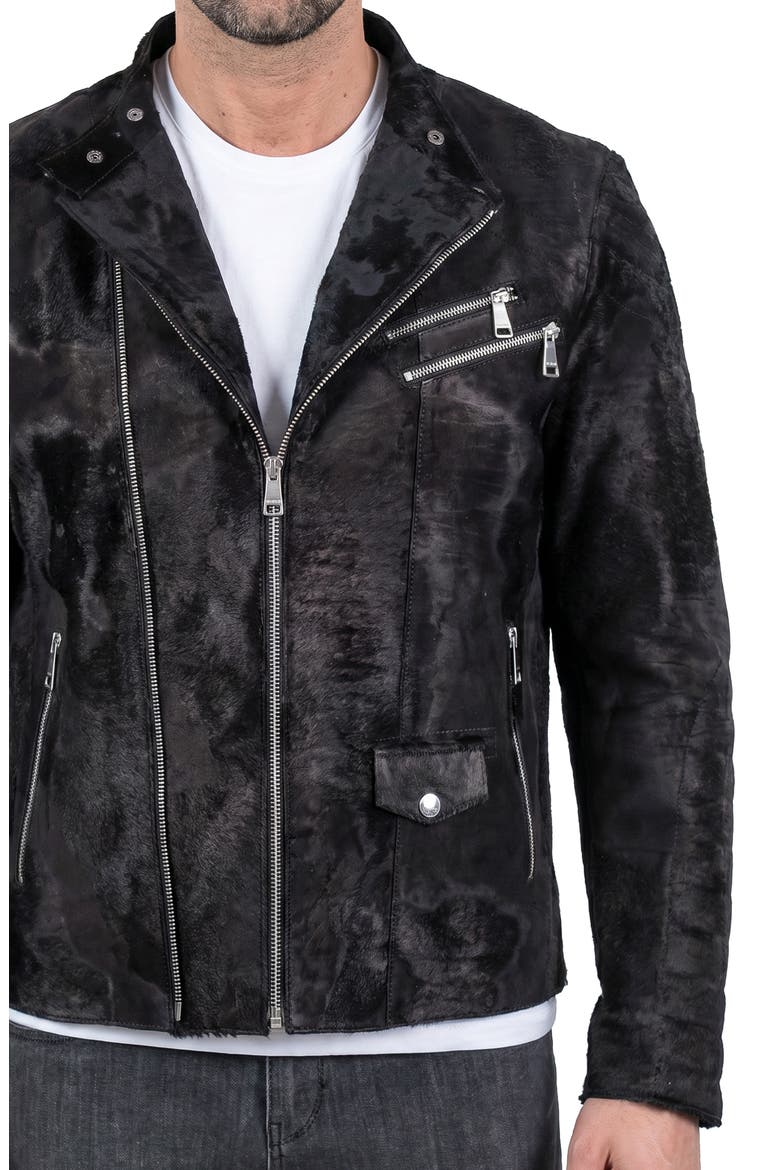 Captain Leather Jacket, Alternate, color, BLACK