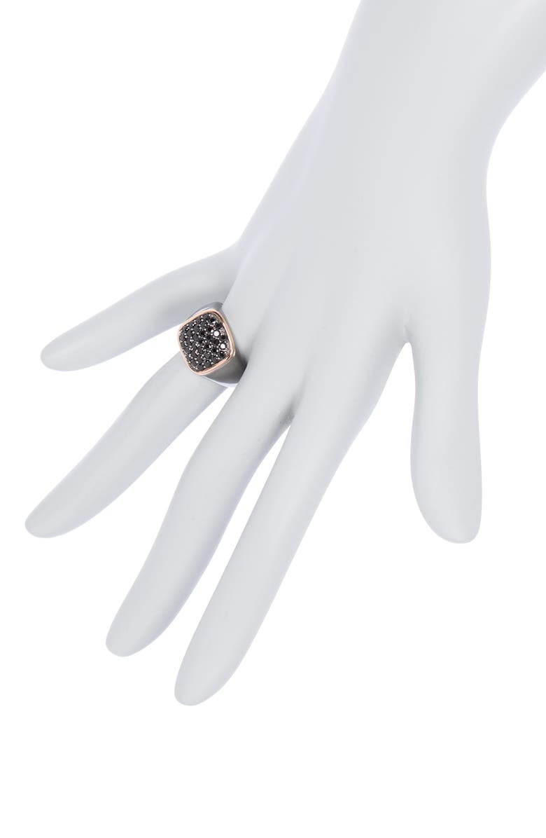 EFFY Sterling Silver Pavé Black Onyx Signet Ring, Alternate, color,