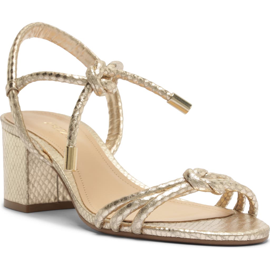 Arezzo Camila Mid Ankle Tie Sandal In Gold