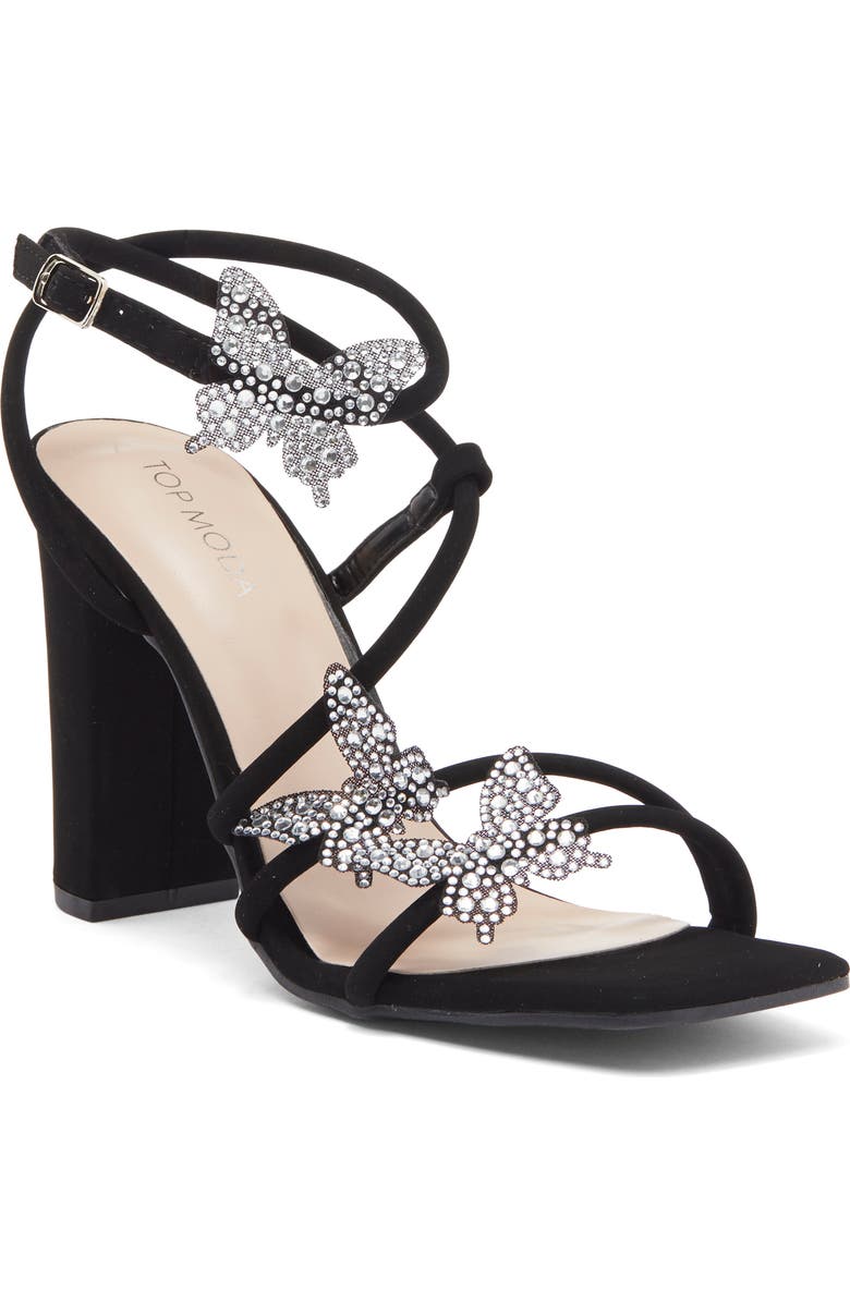 TOP GUY SHOES Agatha Butterfly Block Heel Sandal, Main, color,