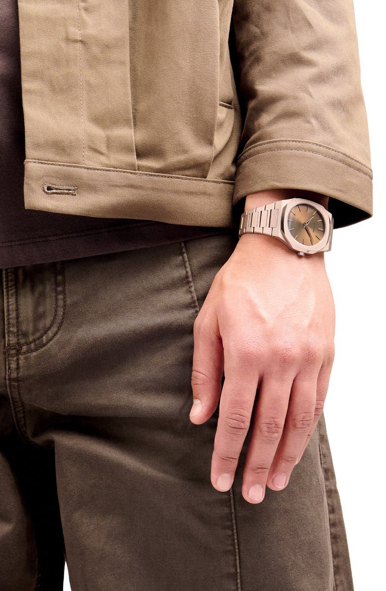 D1 Milano Chocolate Ultra Thin Bracelet Watch, 40mm, Alternate, color, Brown