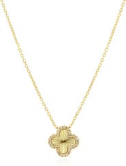 The Lovery Fine Jewelry Fluted Gold Diamond Single Clover Necklace
