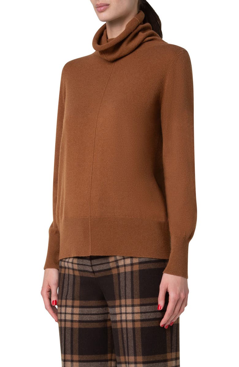 Akris Cowl Turtleneck Cashmere Sweater, Alternate, color,