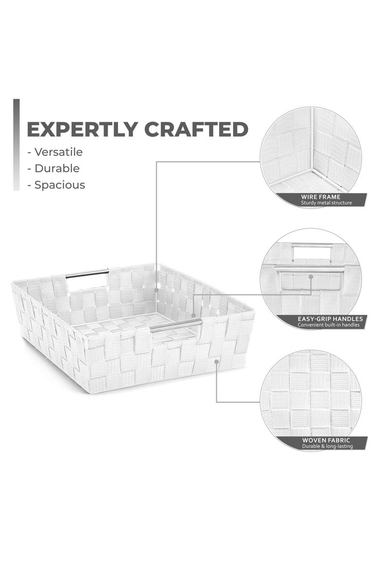 Woven 9-Piece Storage Basket Set, Alternate, color, WHITE