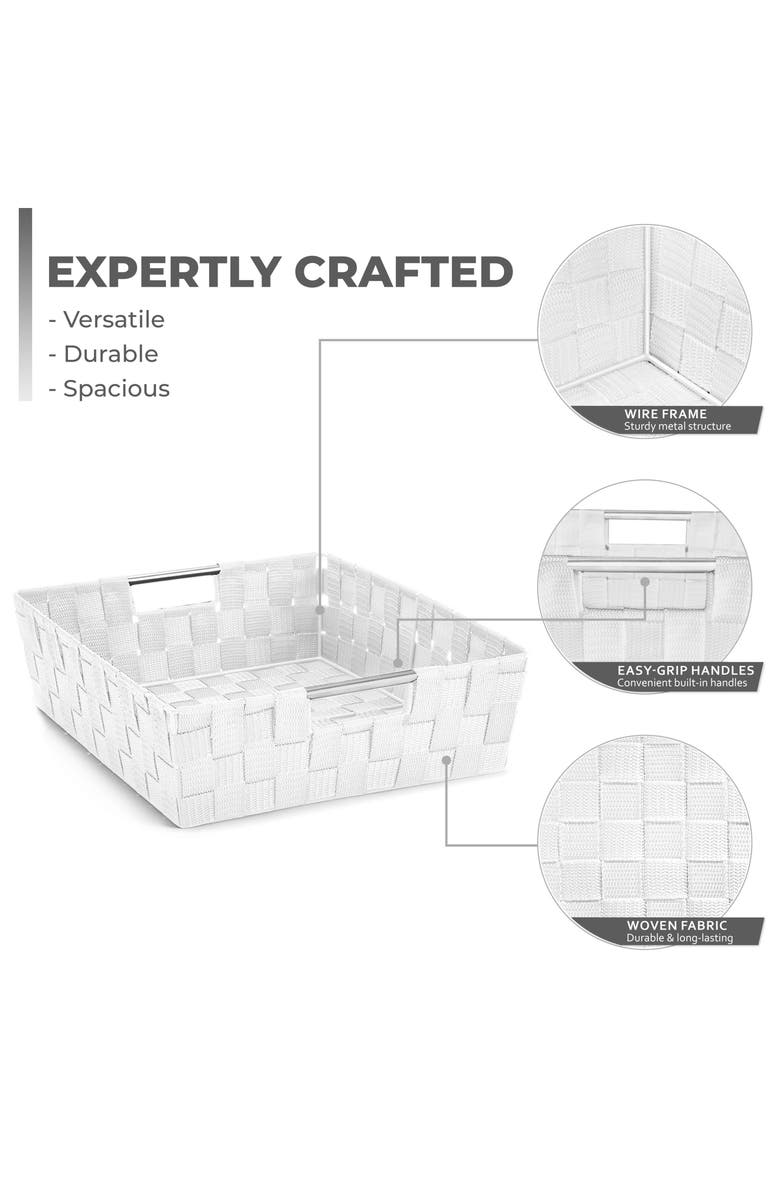 SORBUS Woven 9-Piece Storage Basket Set, Alternate, color, White