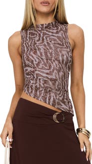 Princess Polly Sunburn Asymmetric Sleeveless Top