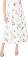 Ted Baker Rihana Pleated Floral Cotton Midi Skirt