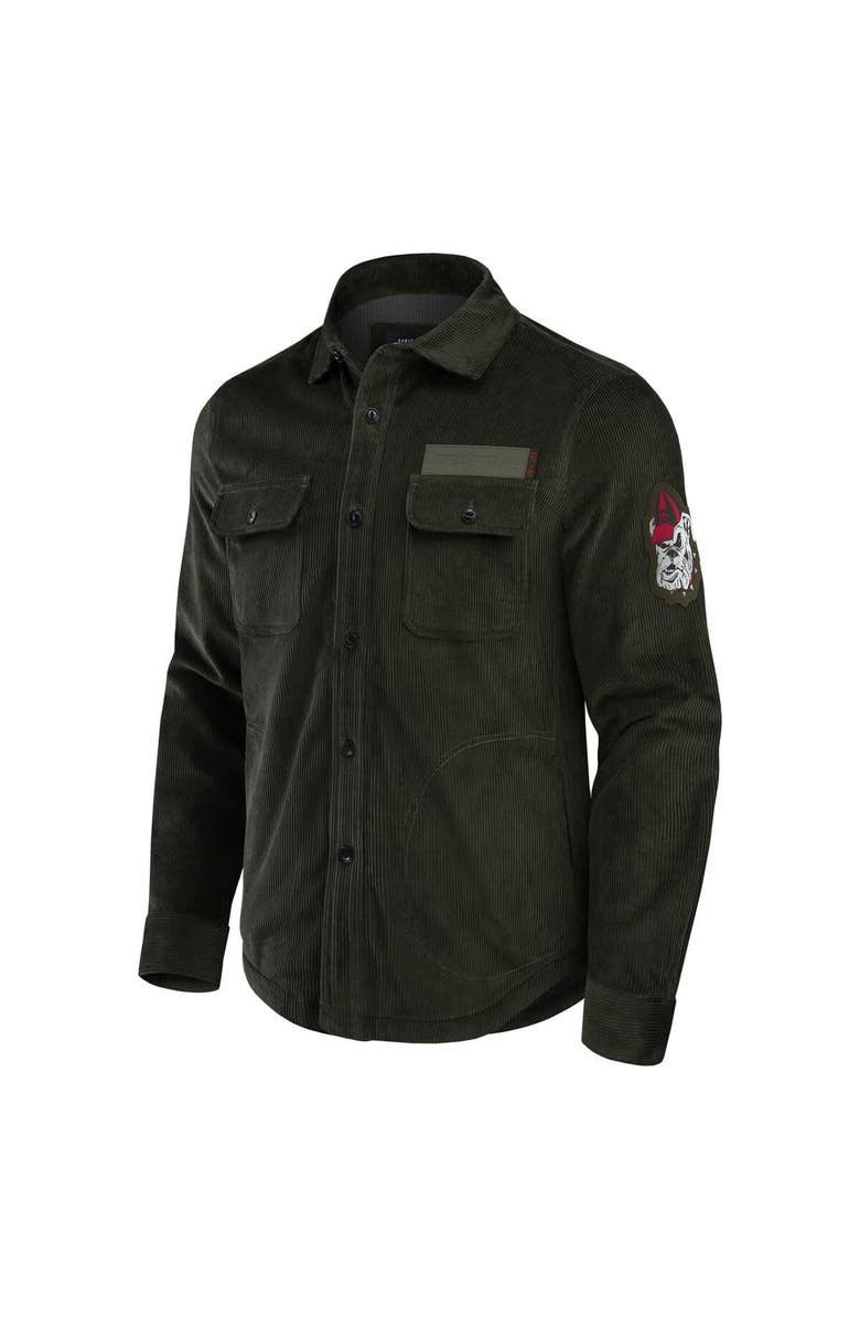 Darius Rucker Collection by Fanatics Men's Darius Rucker Collection by Fanatics Olive Georgia Bulldogs Corduroy Full-Button Shacket, Alternate, color, Olive