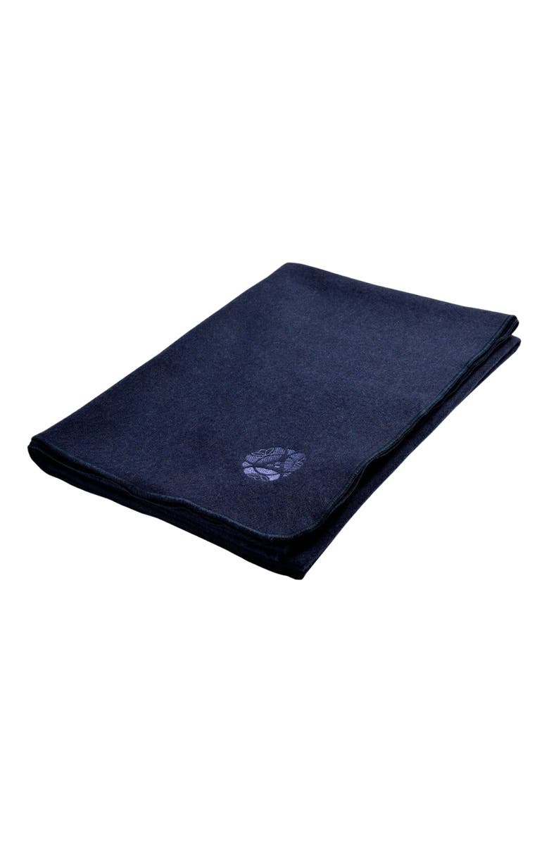Hugger Mugger Deluxe Wool Yoga Blanket, Main, color, Navy
