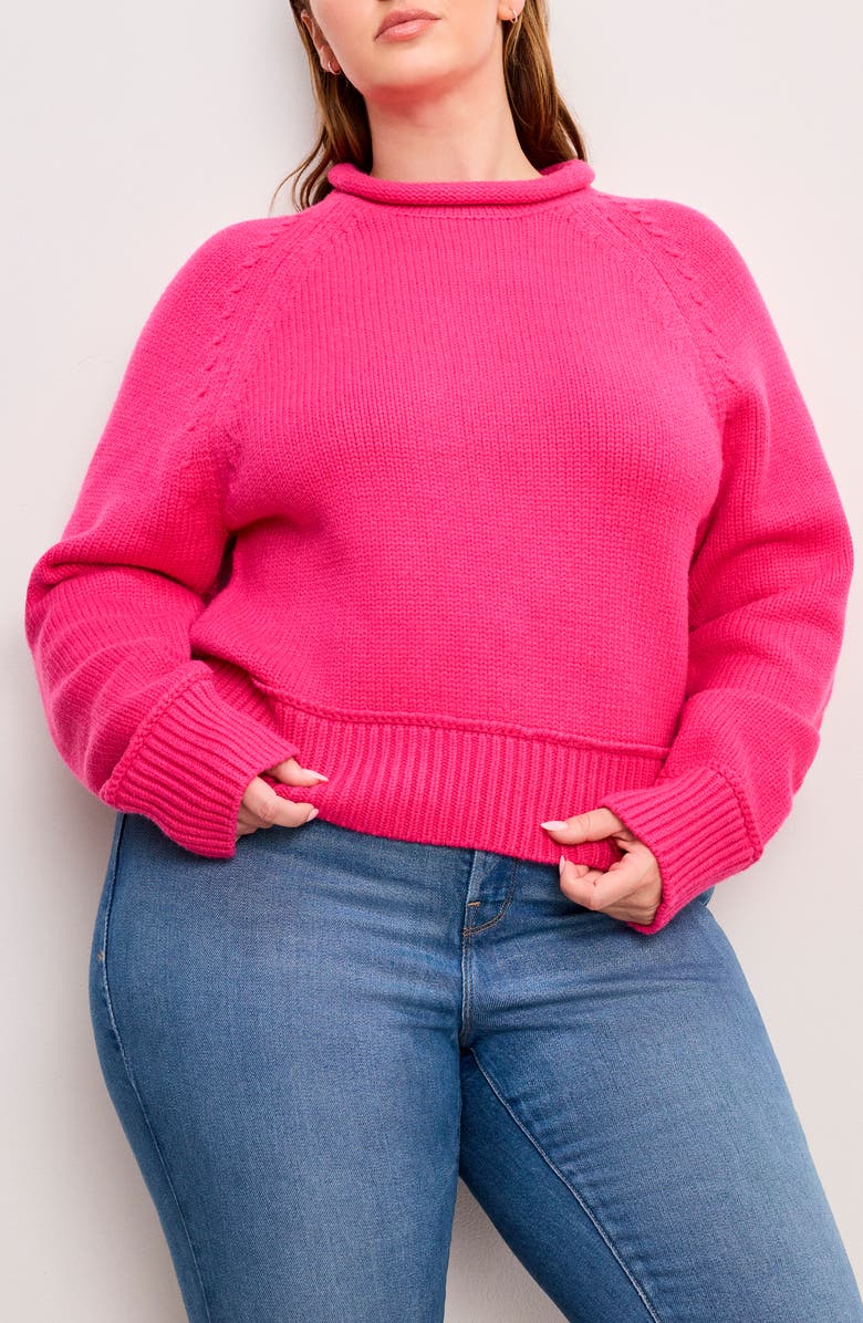 Good American Mock Neck Sweater, Alternate, color, Ballerina Pink004