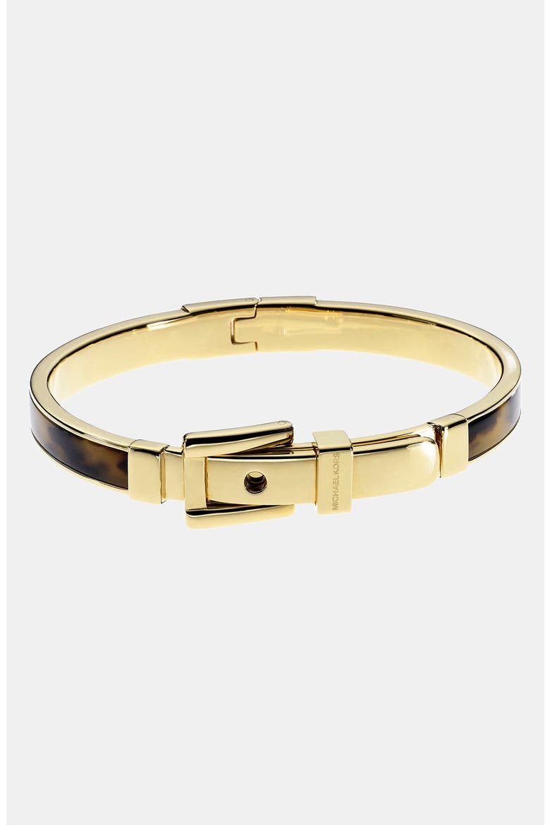 Michael Kors 'Heritage' Buckle Bangle, Main, color, TORTOISE/ GOLD