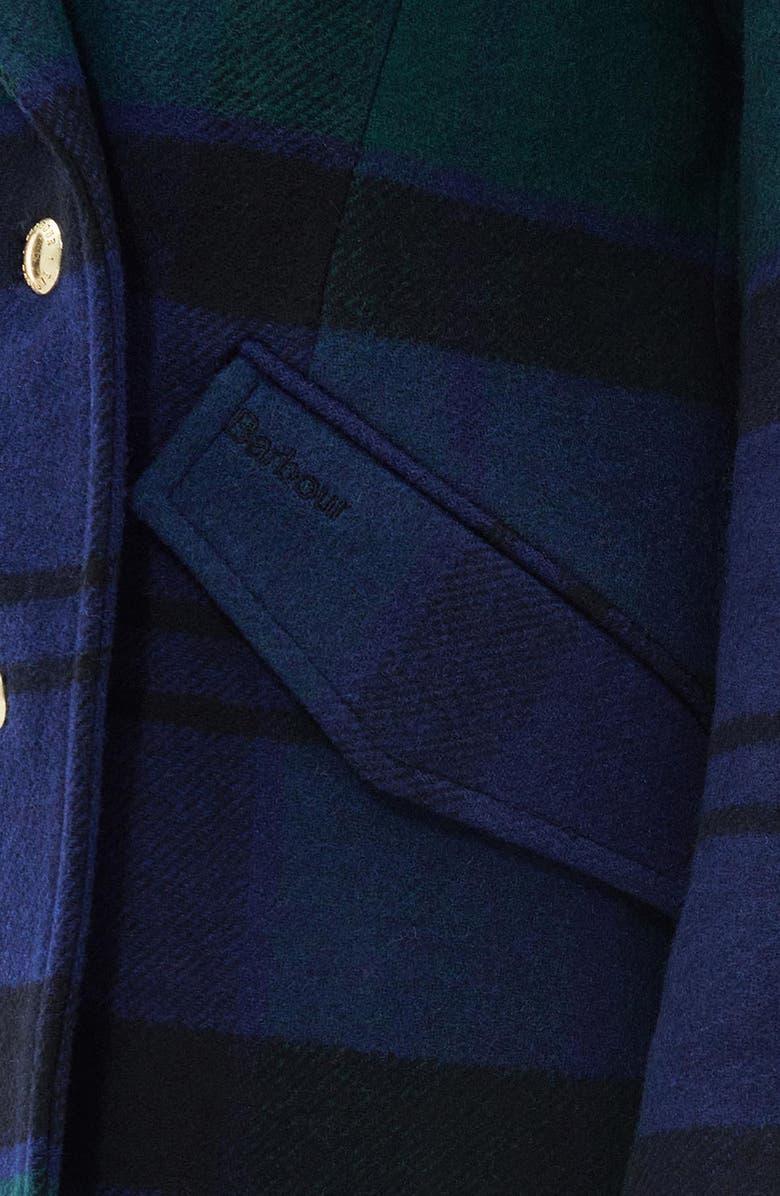 Barbour Marlene Tartan Plaid Wool Blend Peacoat, Alternate, color,