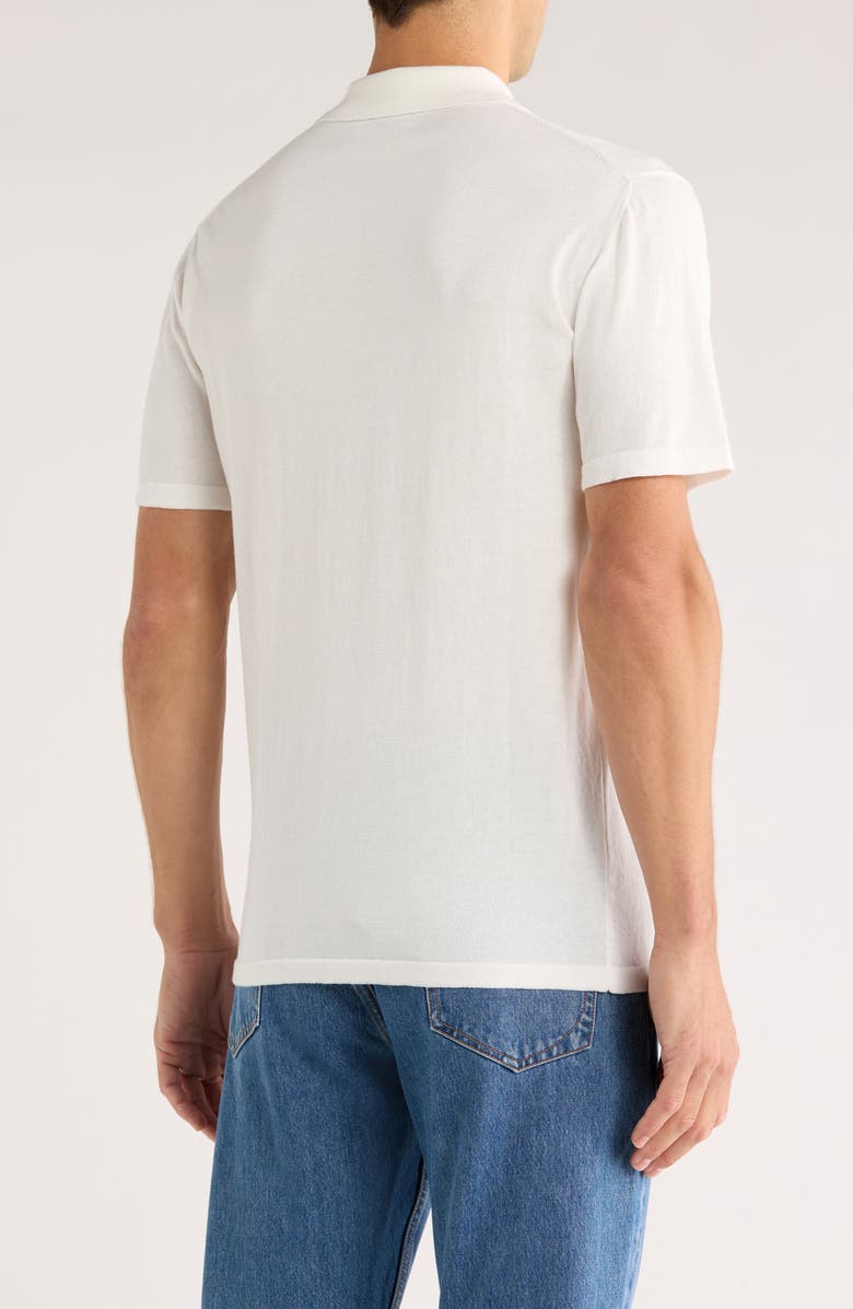 Robert Barakett Orlo Stripe Sweater Polo, Alternate, color, White