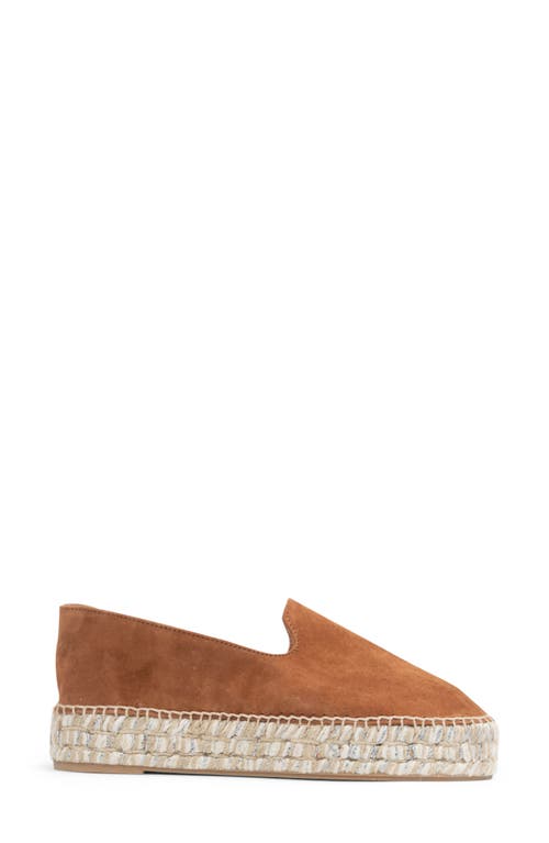 Patricia Green Avery Platform Epsadrille Flat In Cognac Suede
