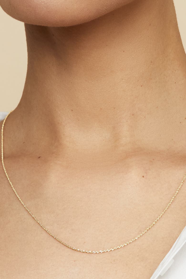 14K Gold Shimmer Adjustable Chain, Alternate, color, White Gold