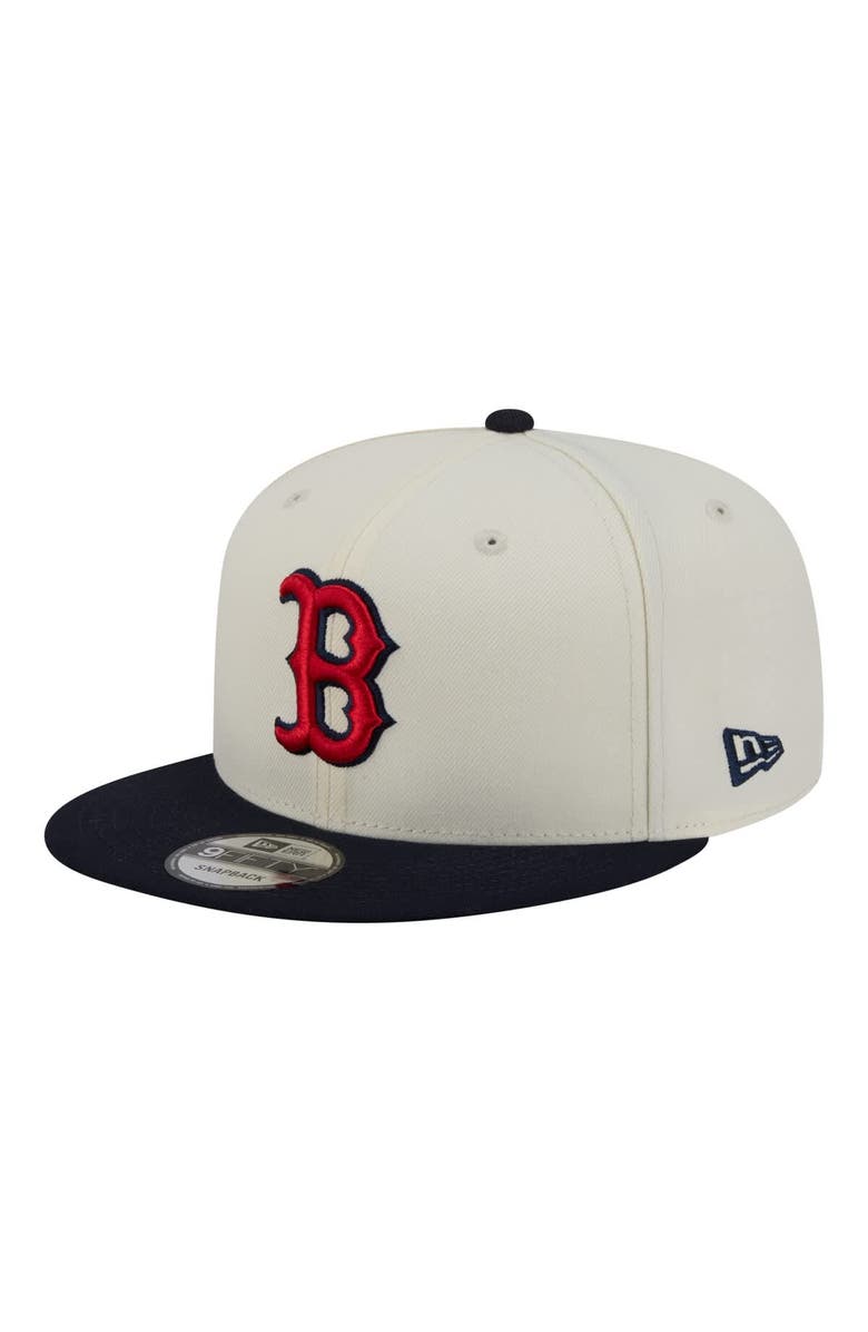 New Era Men's New Era Cream/Navy Boston Red Sox Localized 9FIFTY Snapback Hat, Alternate, color, Cream