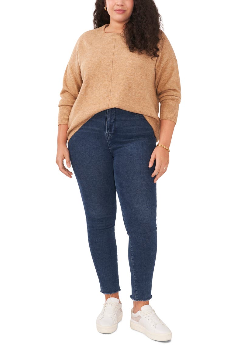 Crewneck Sweater, Alternate, color, LATTE HTHR