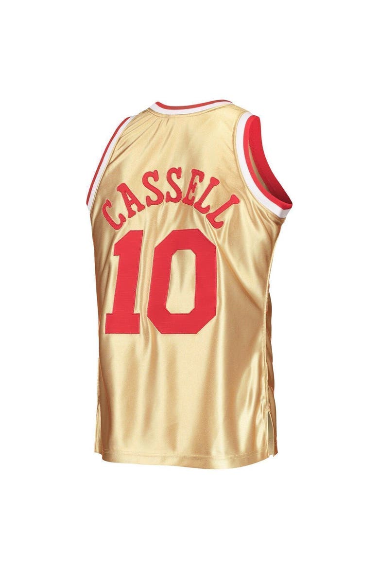 Men's Mitchell & Ness Sam Cassell Gold Houston Rockets 75th Anniversary 1993/94 Hardwood Classics Swingman Jersey, Alternate, color, Gold