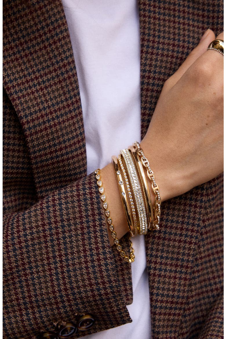 Thalia Pavé Mariner Link Bracelet, Alternate, color, GOLD