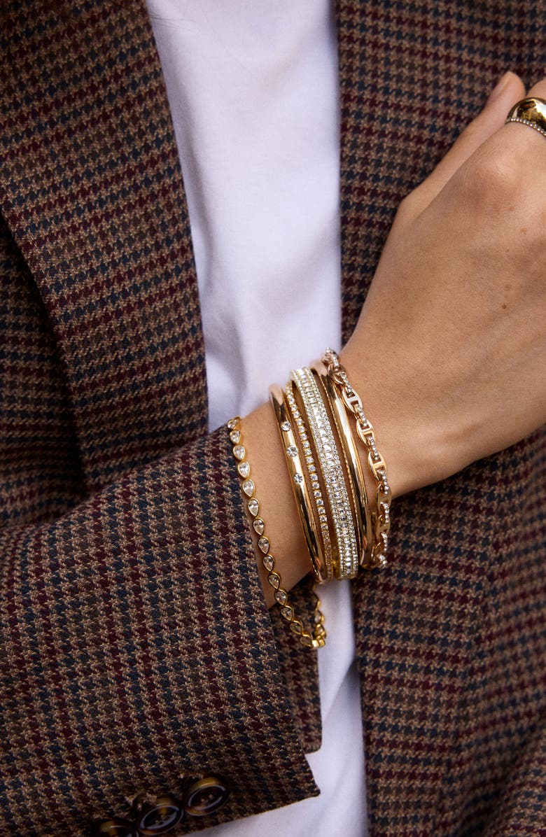 BaubleBar Thalia Pavé Mariner Link Bracelet, Alternate, color, Gold