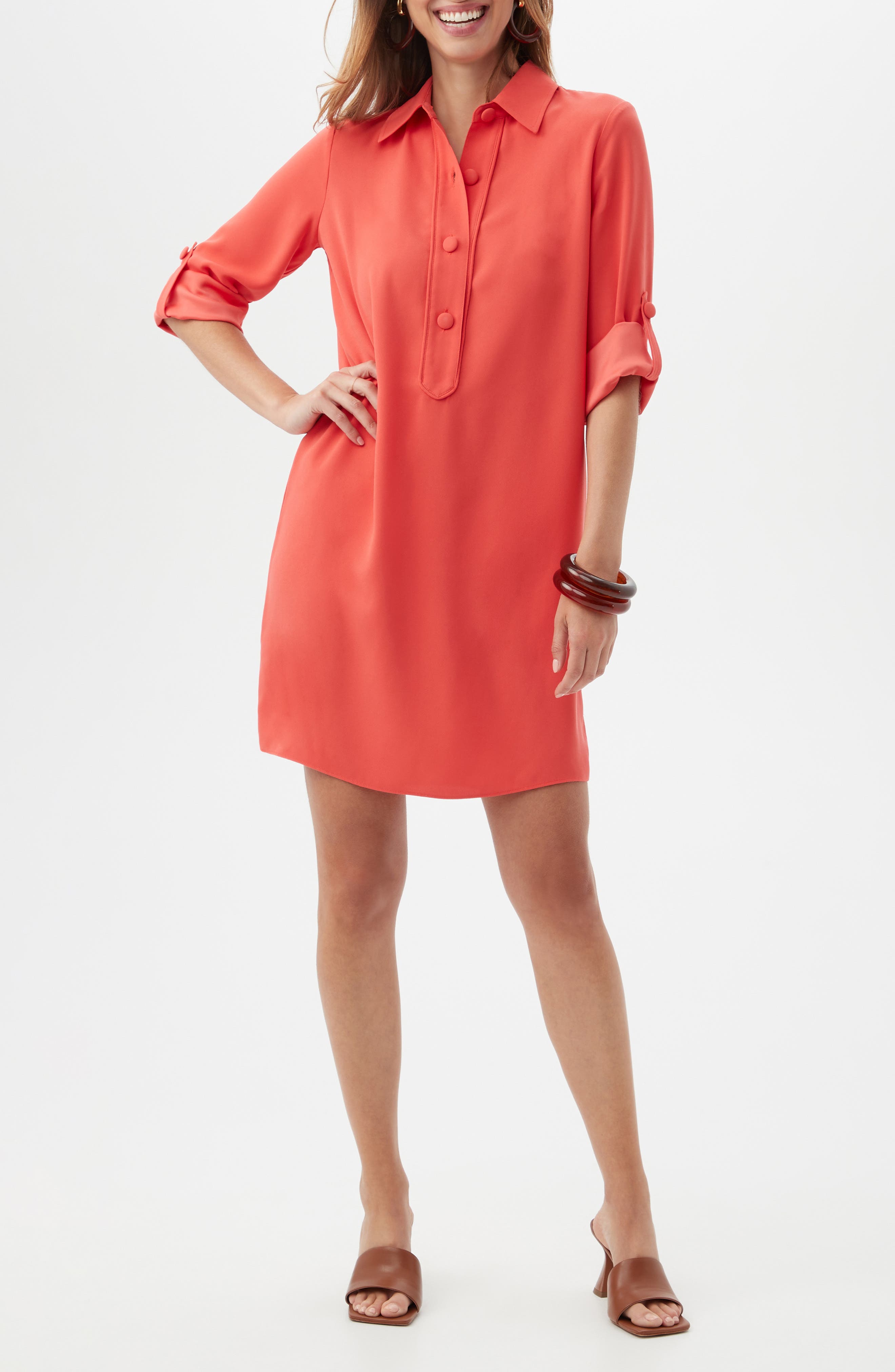 Trina Turk Portrait Collar Shirtdress