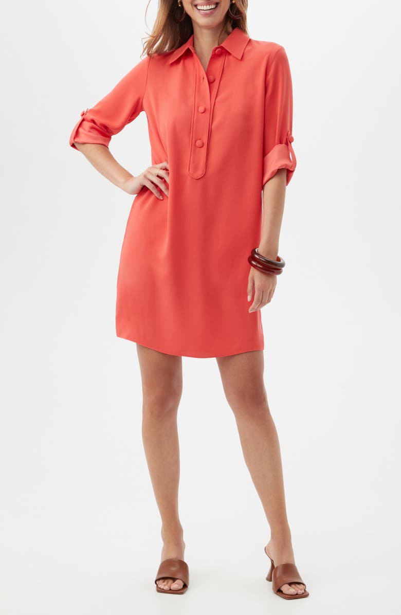 Trina Turk Portrait Collar Shirtdress, Main, color, Slushie