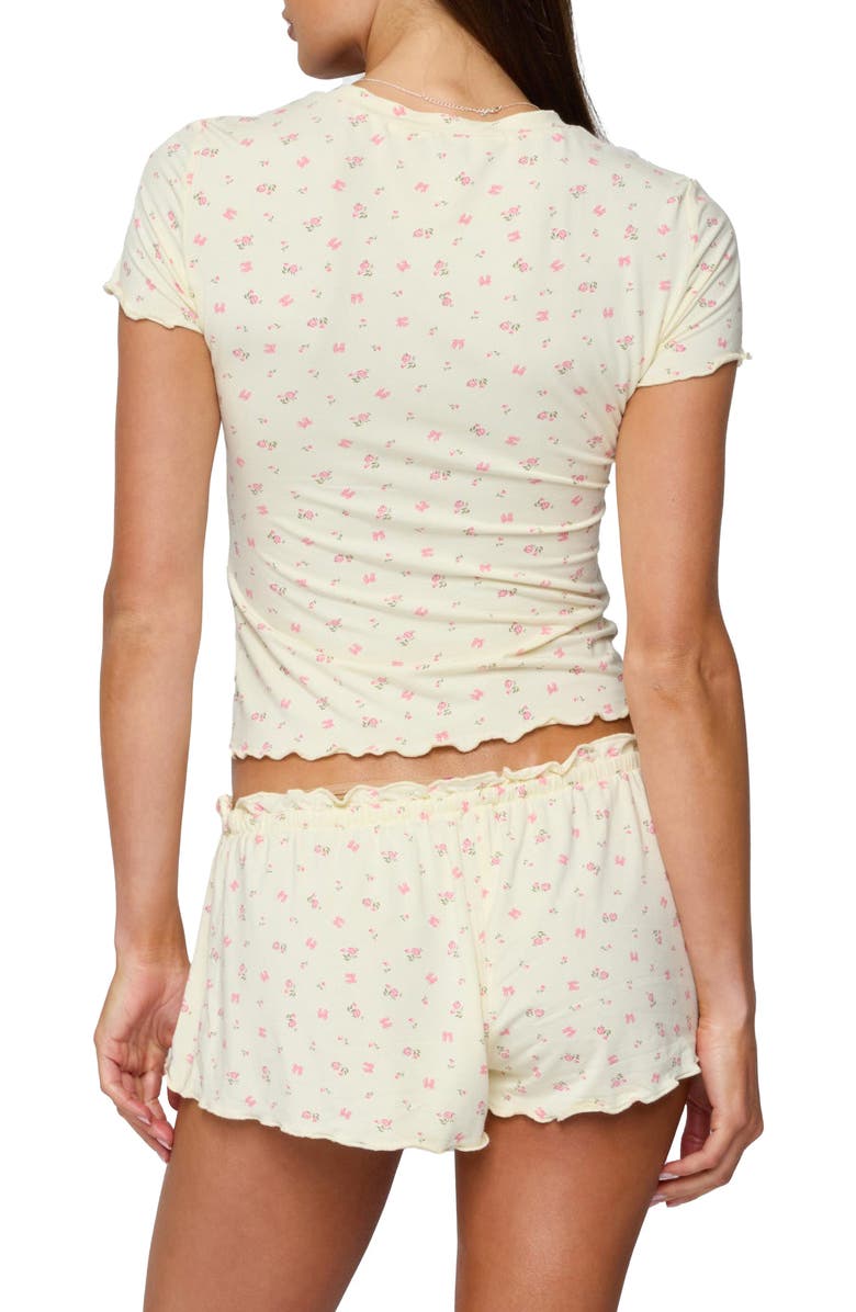 EDIKTED Florence Floral Print T-Shirt, Alternate, color, Yellow