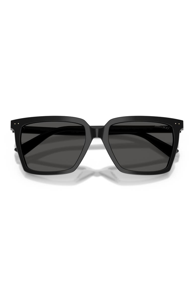 55mm Square Sunglasses, Alternate, color, BLACK / DARK GREY