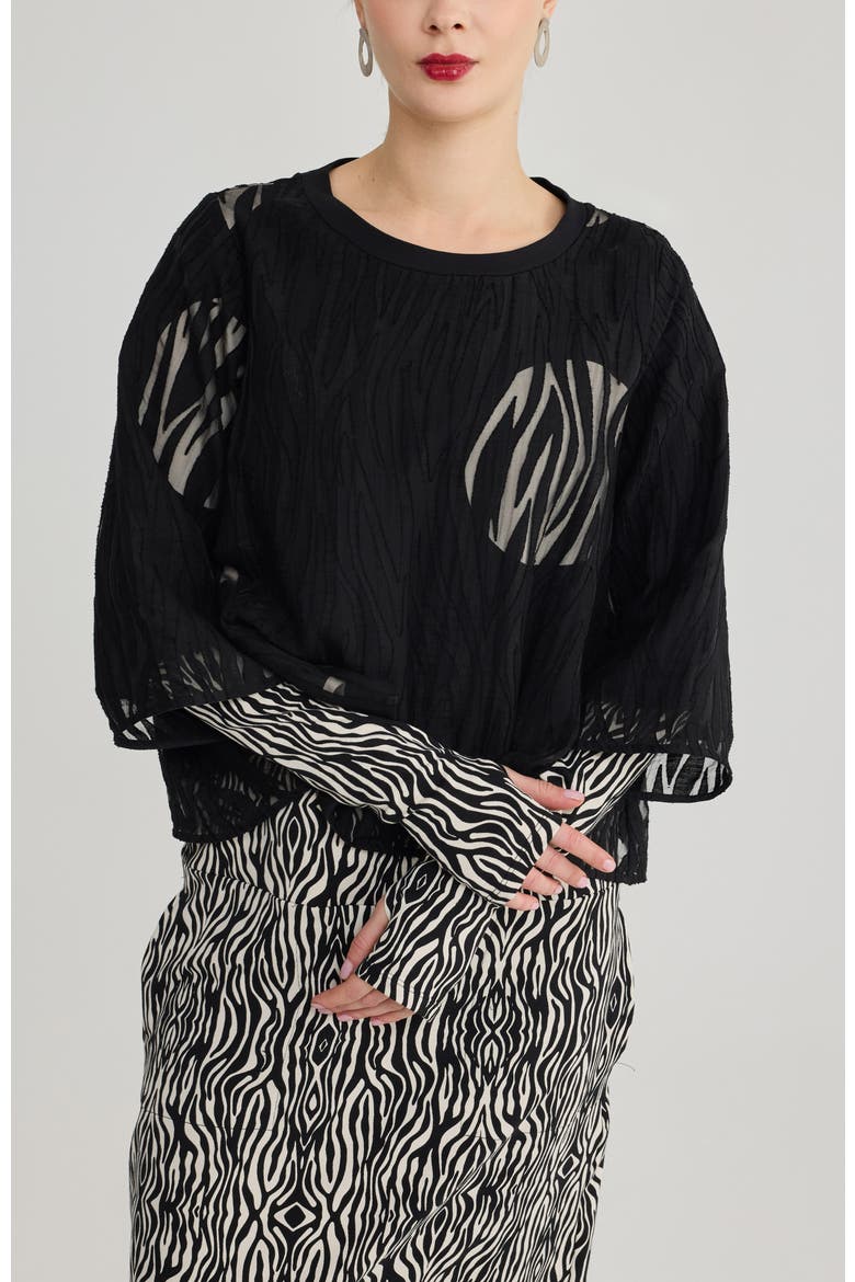 Ida Jacquard Top, Alternate, color, Black