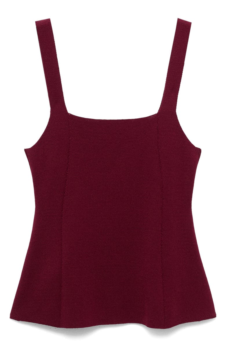 MANGO Knit A-Line Tank, Alternate, color, Wine