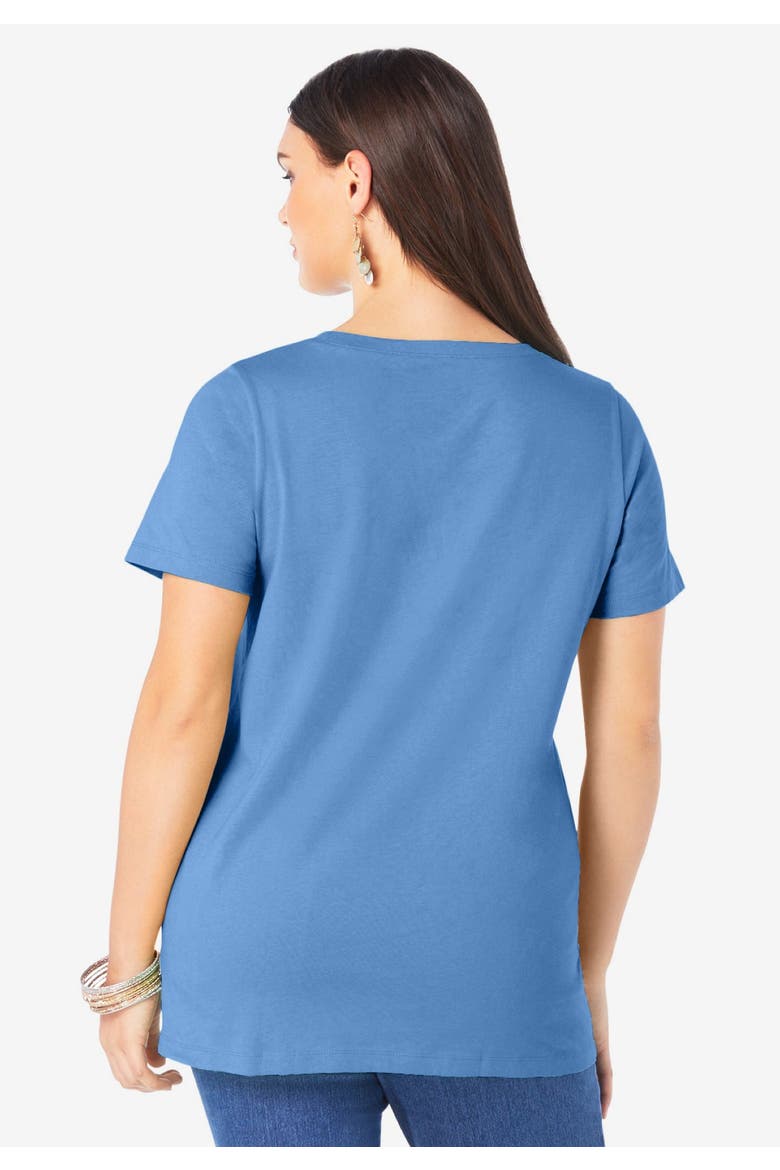 Plus Size Cotton Ultimate Crewneck Tee, Alternate, color, RASPBERRY