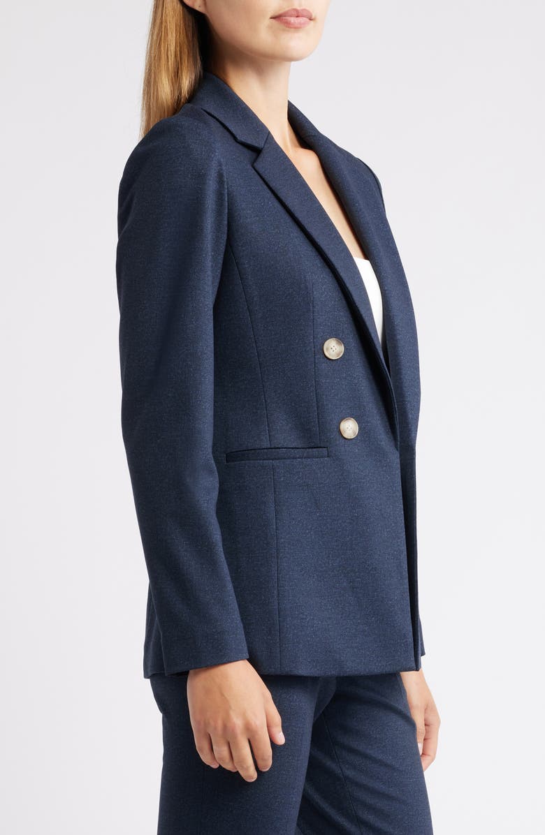 Anne Klein Double Breasted Jacket, Alternate, color, Mid Blue