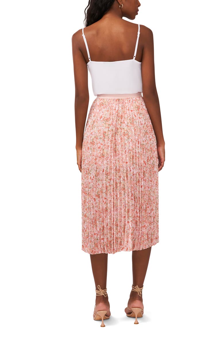 Double Slit Pleated Midi Skirt, Alternate, color, PINK DOGWOOD