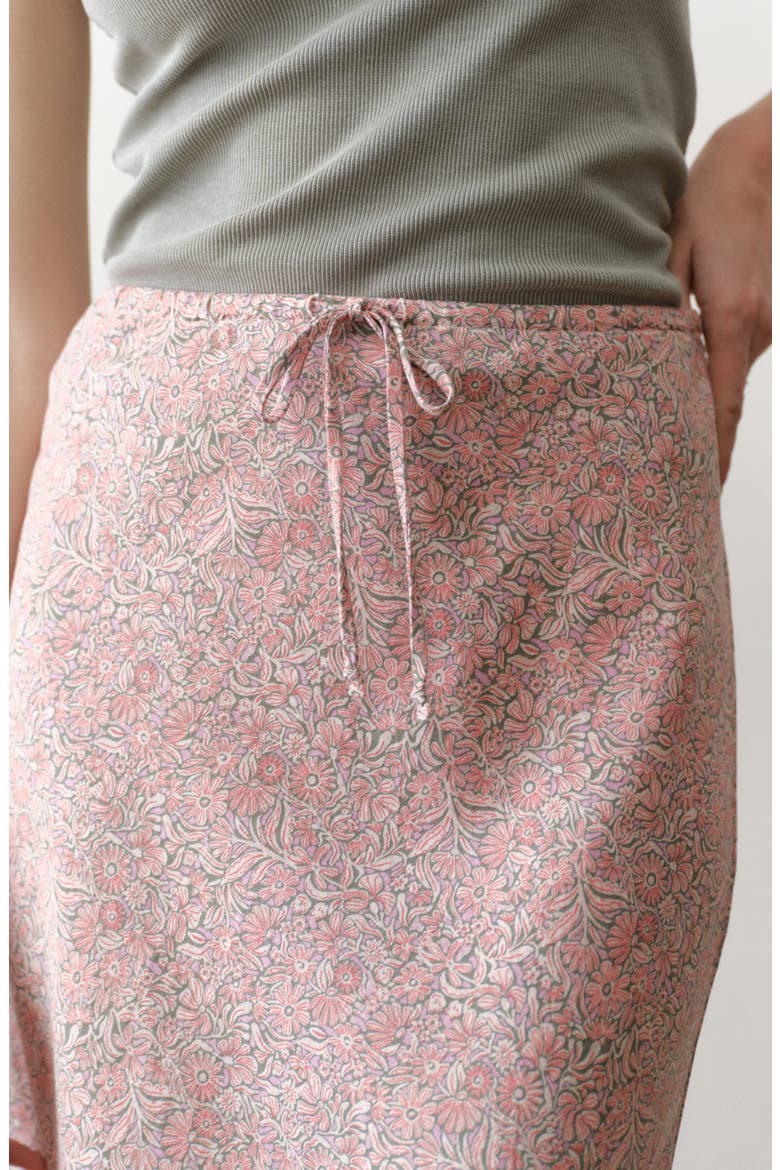 Avery Floral Hemp Blend Midi Skirt, Alternate, color, BOUQUET