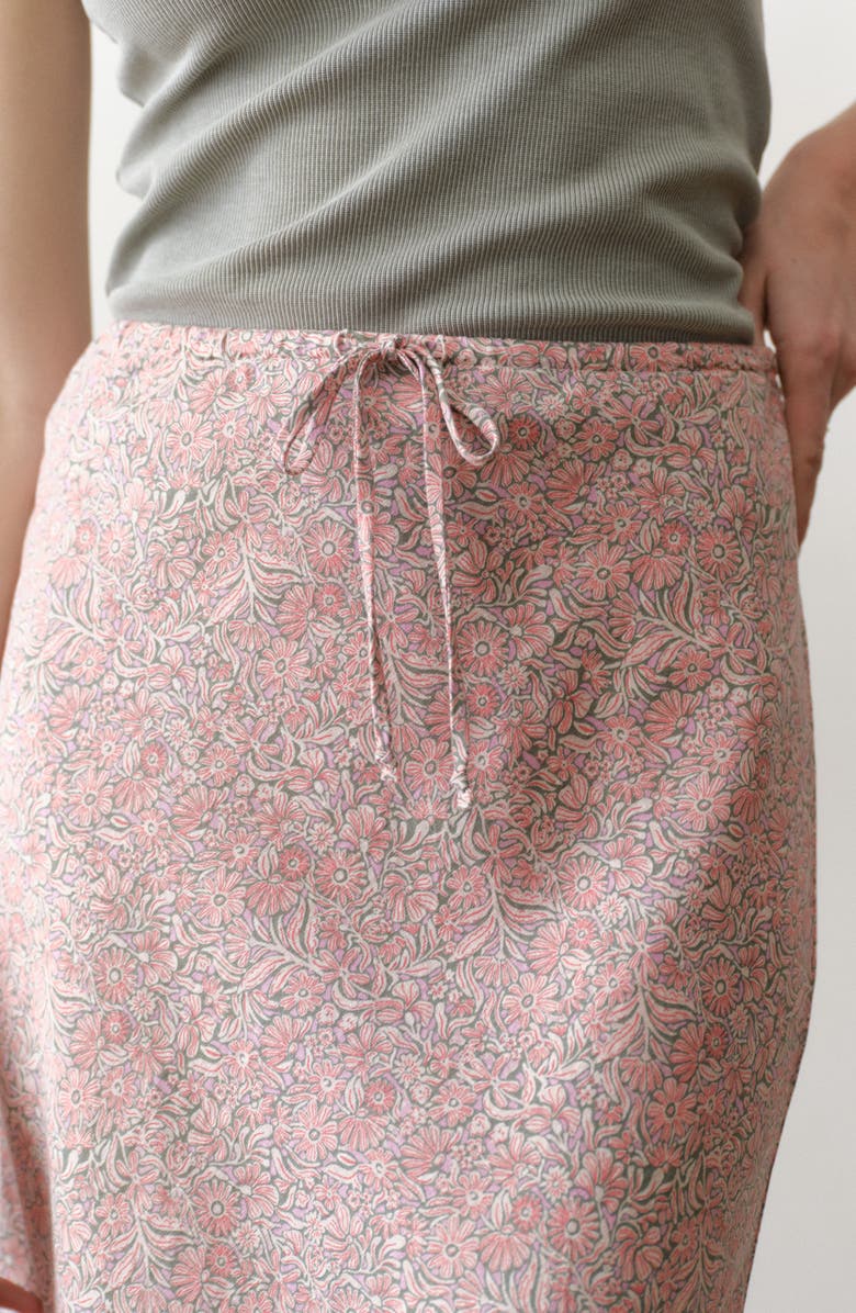 Marine Layer Avery Floral Hemp Blend Midi Skirt, Alternate, color, Bouquet