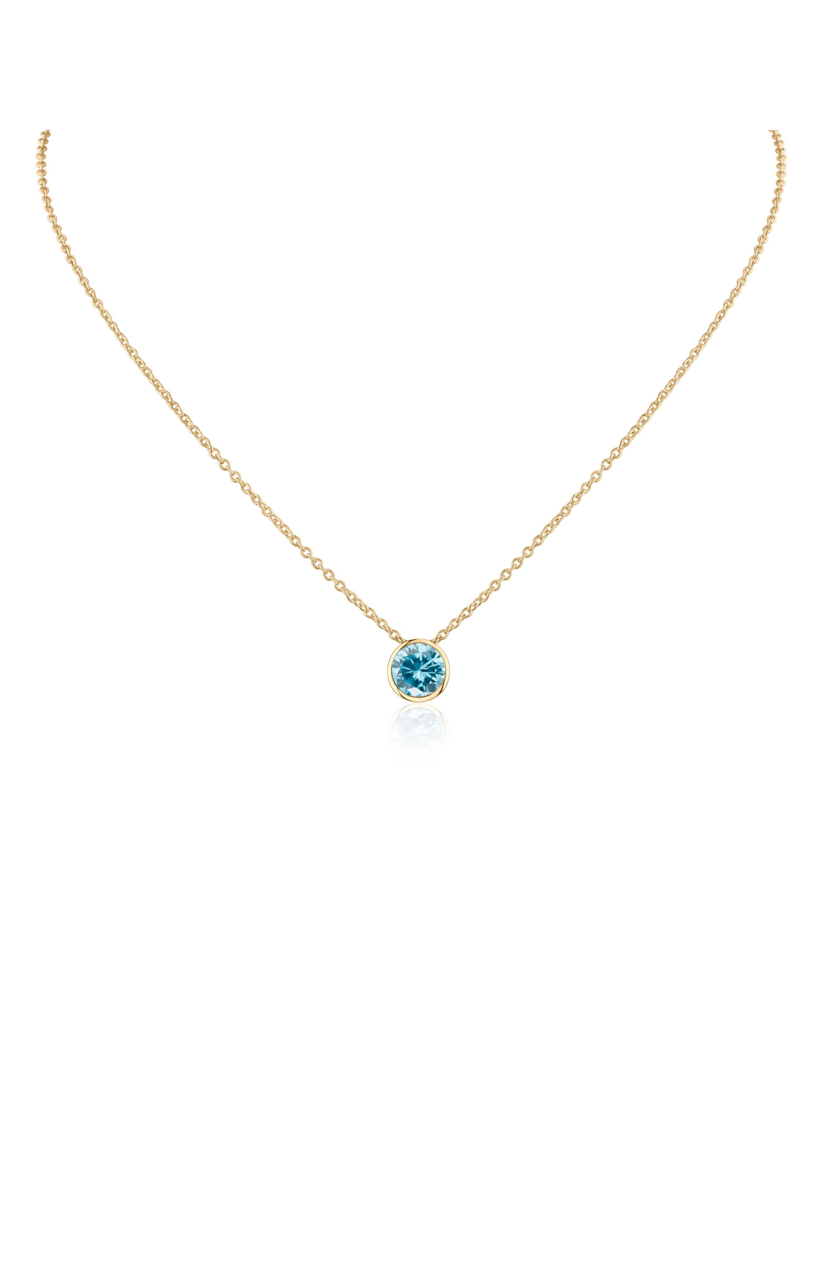 2ct. tw. Bezel Birthstone Cubic Zirconia Pendant Necklace