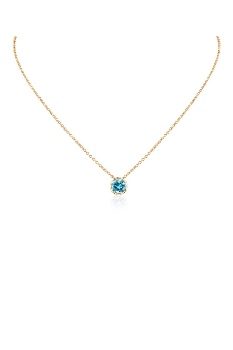2ct. tw. Bezel Birthstone Cubic Zirconia Pendant Necklace, Main, color, BLUE TOPAZ/ SILVER