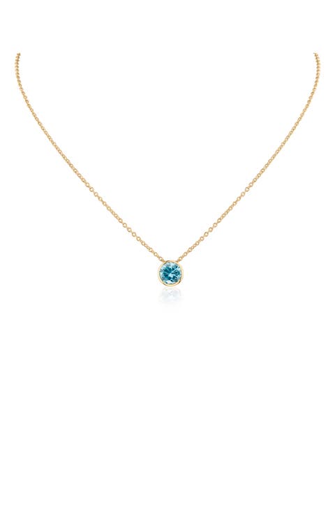 2ct. tw. Bezel Birthstone Cubic Zirconia Pendant Necklace