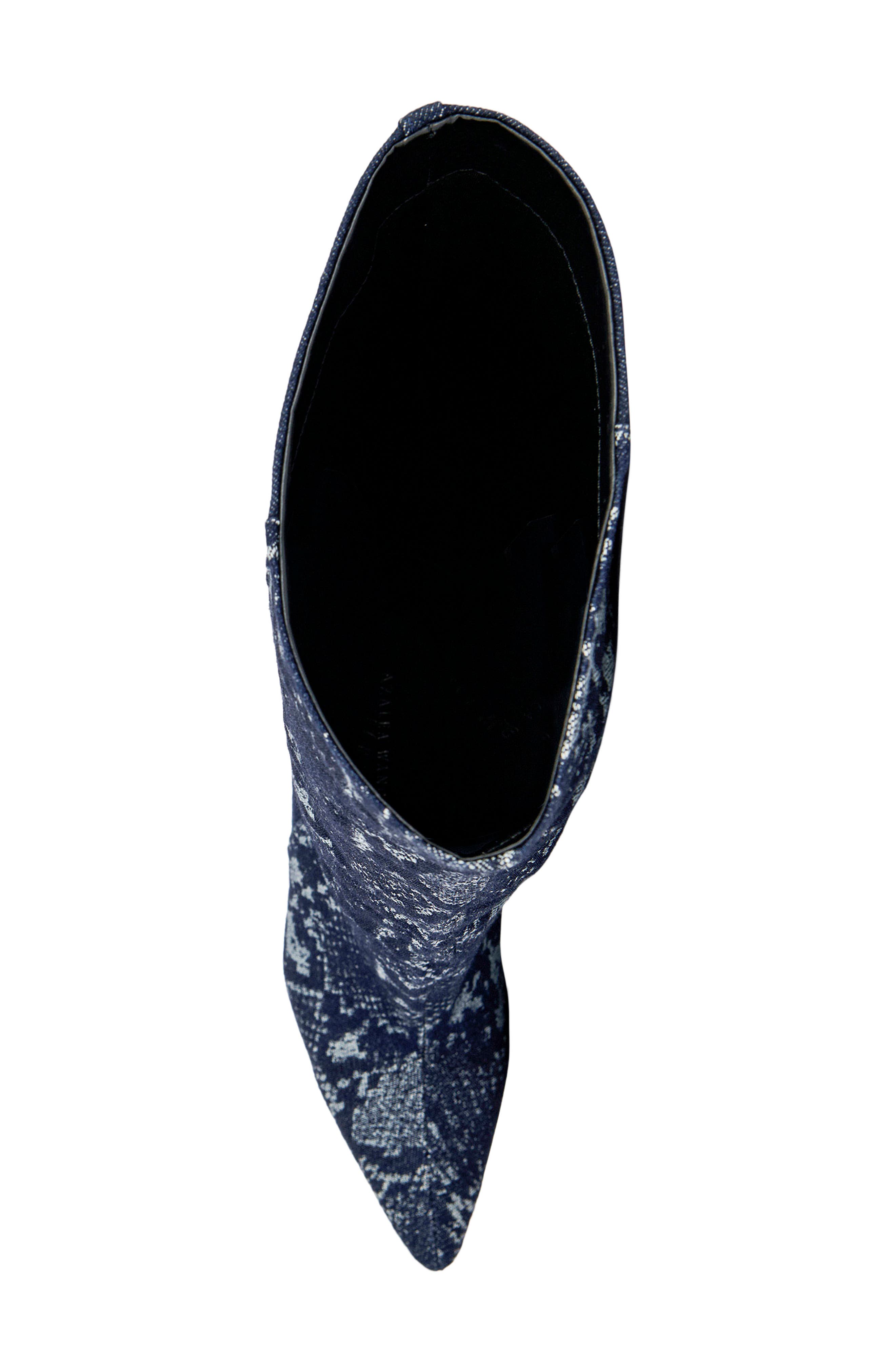 Gianna Snake Print Wedge Knee High Boot, Alternate, color, DENIM