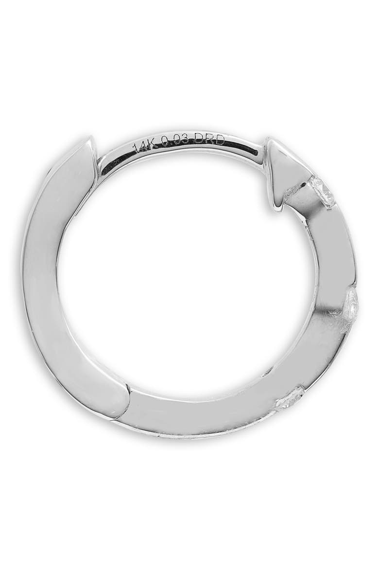 Zoe Louise Mini Diamond Huggie Hoop Earrings, Alternate, color, WHITE GOLD/ DIAMOND