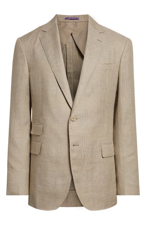 Ralph Lauren Checked Linen And Silk Blazer In Multi