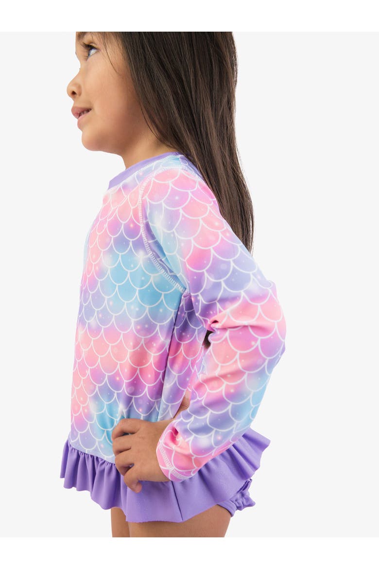 Baby Girls UPF50+ Long Sleeve Rash Guard Bikini, Alternate, color, Shimmer Mermaid Tale