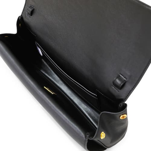 Belle & Bloom Love Boat Leather Clutch Bag In Black